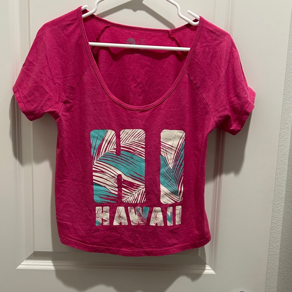 Roxy Pink Hawaii Short Sleeve Cotton Tee (L)